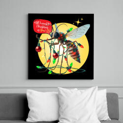 printfashion All I want for Christmas is You! - Vicces karácsonyi szúnyog - Vászonkép - Fekete (15269195)