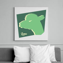 printfashion Mérges láma - Vászonkép - Fehér (6625471)