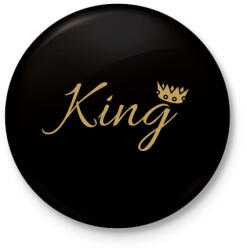 printfashion King - Kitűző, hűtőmágnes - Fekete (4448491)