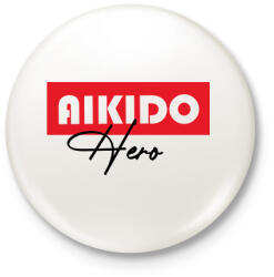 printfashion Aikido hero - Kitűző, hűtőmágnes - Fehér (7565541)