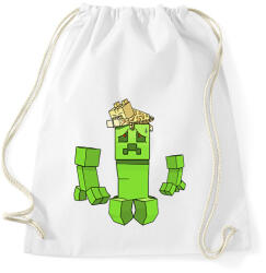 printfashion Minecraft creeper - Sportzsák, Tornazsák - Fehér (1594527)