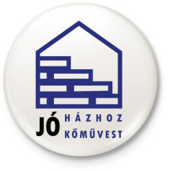 printfashion Jó házhoz - Jó kőművest - Kitűző, hűtőmágnes - Fehér (6556267)