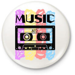 printfashion MUSIC - Kitűző, hűtőmágnes - Fehér (3082611)