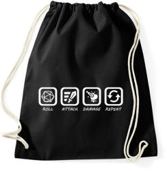 printfashion Roll, Attack, Damage, Repeat - Sportzsák, Tornazsák - Fekete (2779496)