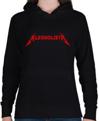 printfashion Alkoholista paródia - Női kapucnis pulóver - Fekete (2406934)