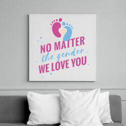 printfashion Szeretünk - nem számít fiú vagy lány - Vászonkép - Fehér (6638887)