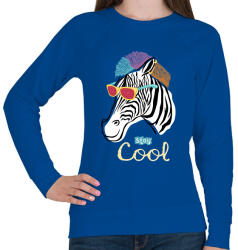 printfashion Cool zebra - Női pulóver - Királykék (9477298)