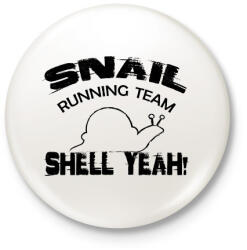 printfashion Snail running team - Kitűző, hűtőmágnes - Fehér (7359186)