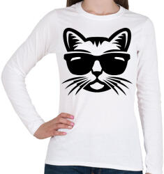 printfashion Cica fej - Női hosszú ujjú póló - Fehér (11125463)