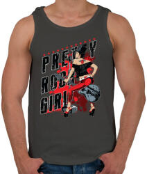 printfashion Rocker lány - Férfi atléta - Sötétszürke (79756)