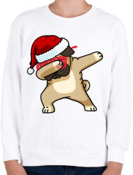 printfashion Dabbing mopsz mikulás - Gyerek pulóver - Fehér (1093268)