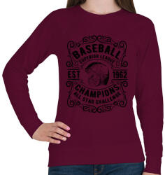 printfashion Baseball szuper liga - Női pulóver - Bordó (142921)