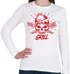 printfashion Grill koponya - Női hosszú ujjú póló - Fehér (13688937)