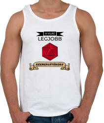 printfashion A Világ Legjobb Szerepjátékosa (Fekete) - Férfi atléta - Fehér (2650997)