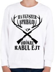 printfashion Vadászat örökre - Gyerek pulóver - Fehér (4767996)