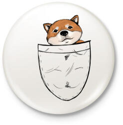 printfashion Shiba zsebminta - Kitűző, hűtőmágnes - Fehér (13610803)