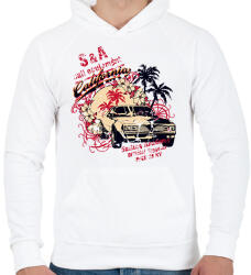 printfashion Amerika California retro - Férfi kapucnis pulóver - Fehér (4642713)