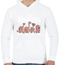 printfashion Dínók a zebrán - Férfi kapucnis pulóver - Fehér (14750777)