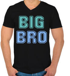 printfashion BIGBRO - Férfi V-nyakú póló - Fekete (2059625)