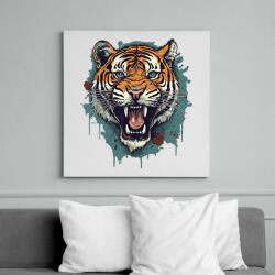 printfashion Tigris - Vászonkép - Fehér (14037069)
