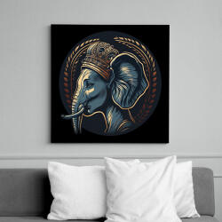 printfashion Elefánt királynő - Vászonkép - Fekete (12761378)