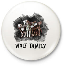 printfashion wolf family - Kitűző, hűtőmágnes - Fehér (3080063)