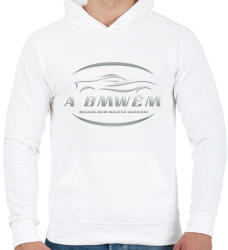 printfashion A BMWém nélkül - Férfi kapucnis pulóver - Fehér (6123581)