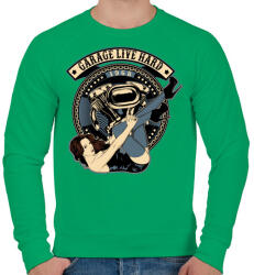 printfashion Motoros gyorsgarázs - Férfi pulóver - Zöld (187087)