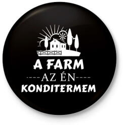 printfashion A farm az én konditermem - Kitűző, hűtőmágnes - Fekete (3098176)