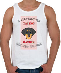 printfashion A legnagyobb gazdi - Tacskó - hónappal - Férfi atléta - Fehér (6299239)