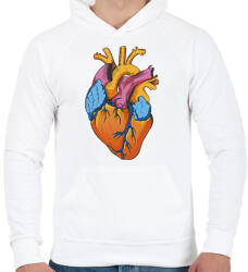 printfashion Szív - Férfi kapucnis pulóver - Fehér (9439382)