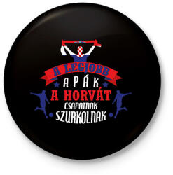 printfashion Horvát csapat - Kitűző, hűtőmágnes - Fekete (10860522)