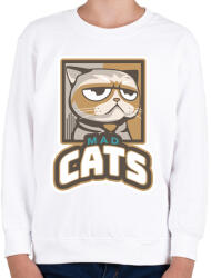 printfashion Mad Cats - Gyerek pulóver - Fehér (5204595)