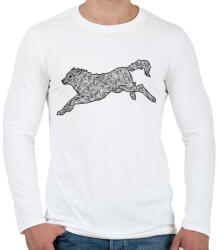 printfashion Farkas - Férfi hosszú ujjú póló - Fehér (13234145)