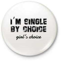printfashion I'm single by choice - black - Kitűző, hűtőmágnes - Fehér (7285910)