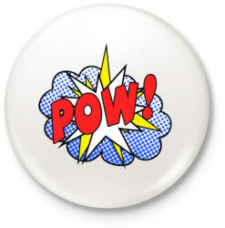 printfashion POOOOWWW - Kitűző, hűtőmágnes - Fehér (3083281)