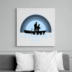 printfashion Pecázás apával - Vászonkép - Fehér (6636388)