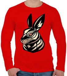 printfashion Nyúl tetoválás - Férfi hosszú ujjú póló - Piros (13826107)