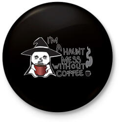 printfashion halloween kávészellem - Kitűző, hűtőmágnes - Fekete (14457998)