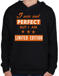 printfashion IMA NOT PERFECT - Gyerek kapucnis pulóver - Fekete (1644548)