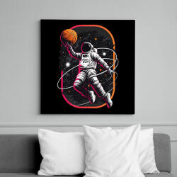 printfashion Kosárlabdás asztronauta - Vászonkép - Fekete (12474155)