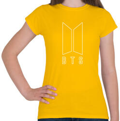 printfashion BTS fehér - Női póló - Sárga (5798248)
