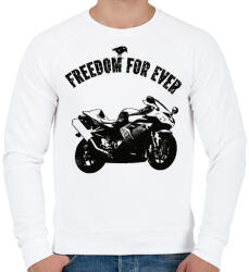 printfashion gyorsasági motor - Férfi pulóver - Fehér (1356681)