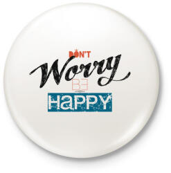 printfashion Légy vidám - Kitűző, hűtőmágnes - Fehér (3073614)