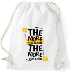 printfashion Minél többet tanulsz, annál többet érsz - Sportzsák, Tornazsák - Fehér (1230808)