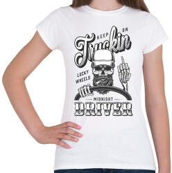 printfashion Truking driver - Fekete - Női póló - Fehér (6548547)