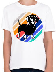 printfashion Tacskó - Gyerek póló - Fehér (5004916)