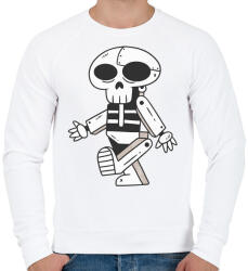 printfashion Robot-koponya - Férfi pulóver - Fehér (4758744)