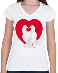 printfashion Szerelem - Női V-nyakú póló - Fehér (4587598)