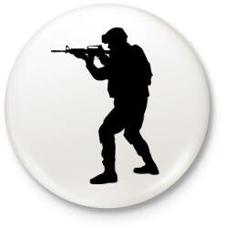 printfashion Katona - Kitűző, hűtőmágnes - Fehér (4575701)